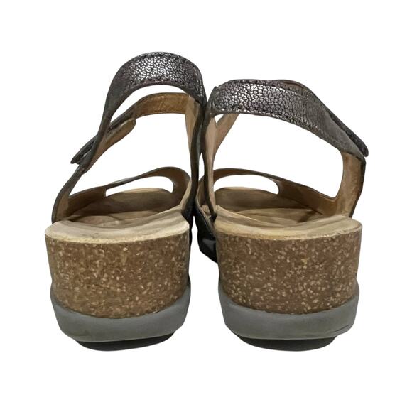 Dansko Marcy Metallic Pewter Women’s Sandal Peep Toe Ankle Strap Sz 41 (11 US) - Picture 9 of 10